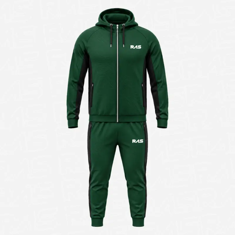 #3 Contrast-panel zip hoodie track suit