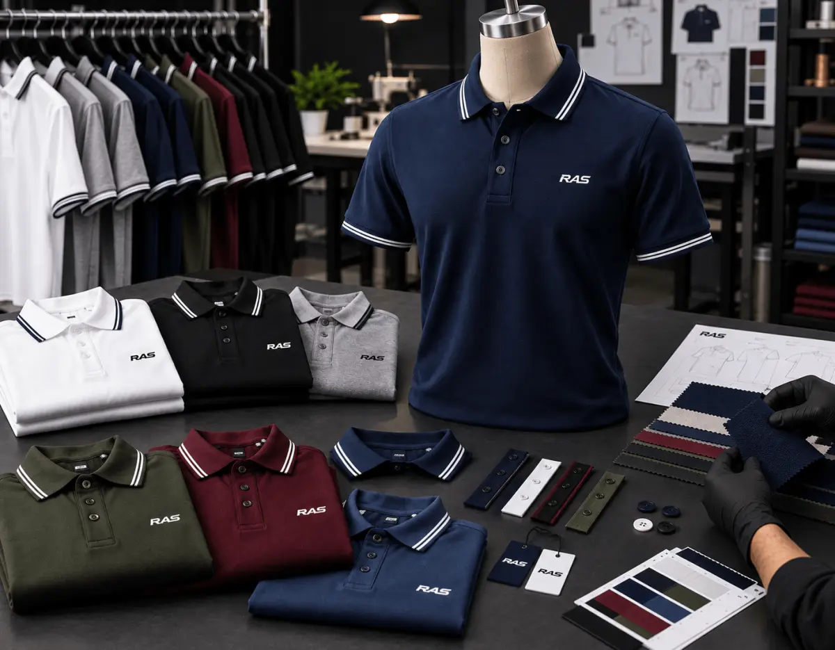 Polos that keep the collar, placket, and embroidery you approved.