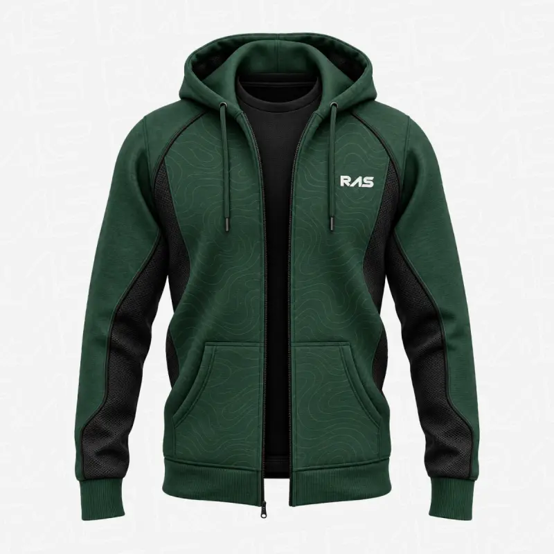 #2 Color-block zip hoodie