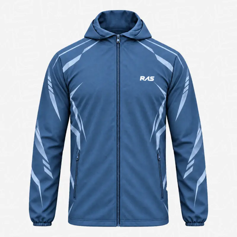 #1 Hooded contrast-panel training jacket
